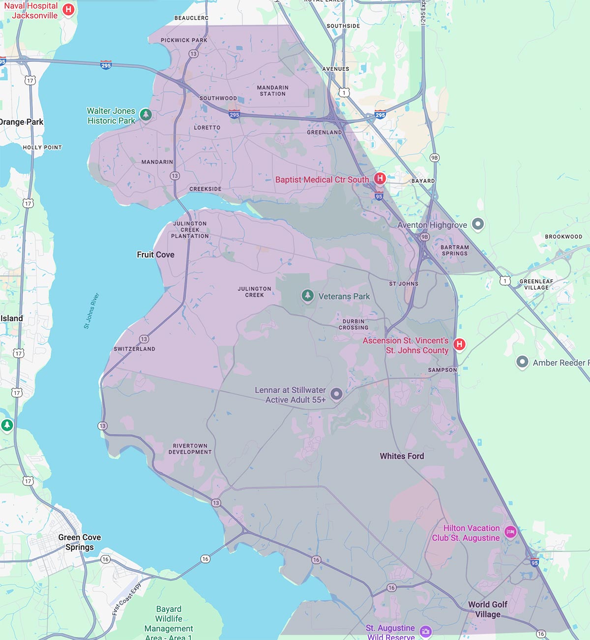 Paws & Claws Pet Sitting areas map